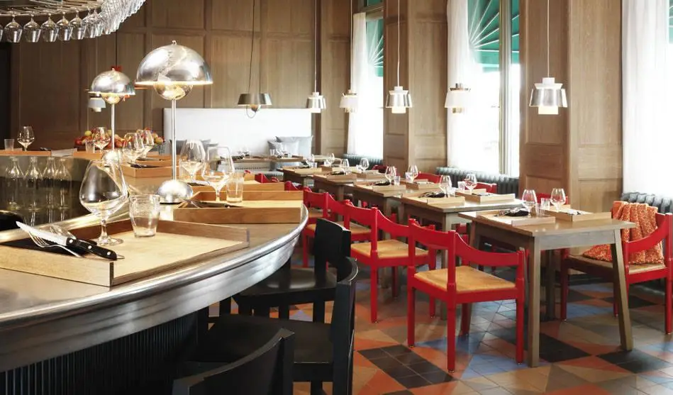 Äldre interiörbild från Matbaren i Stockholm, ett av restaurangalternativen i guiden